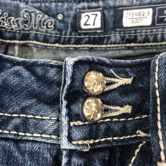 Miss Me | Women’s Fallen Angel Embellished Wings Bootcut Jeans - Picture 12 of 16